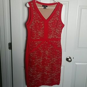 Stunning red lace cocktail dress
